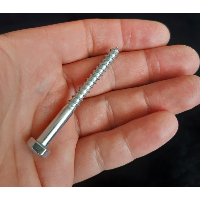 M6 Coach Screws Hex Head Width 10mm Half Thread Zinc