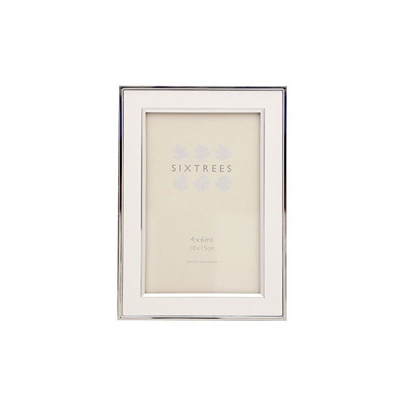 Sixtrees 2-103-46 Abbey White Polished Silver photo frame with lacquered