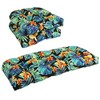 Blazing Needles Outdoor Rounded Back Settee Cushion Set, Beachcrest Caviar
