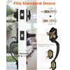 Haidms Matte Black Front Door Handle and Deadbolt Set, Front