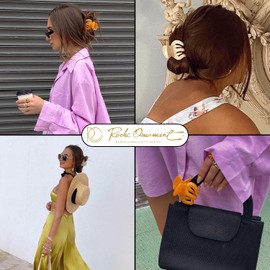 RC ROCHE ORNAMENT 12 piezas de garras de pulpo, mandíbula, calabaza, clips de pelo entrelazados, fuerte agarre antideslizante, calidad de embrague, accesorio clásico de belleza, pequeño negro