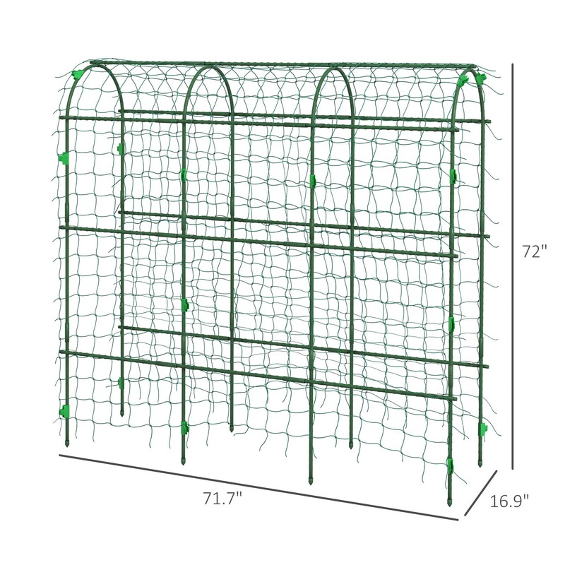 Outsunny Cucumber Trellis, 6' Tall Arch Trellis for Climbing Plants