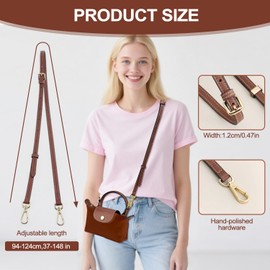 Purse Straps for Women Crossbody Bag Replacement Leather Strap Accessories Set, Adjustable Purse Straps for Women Crossbody