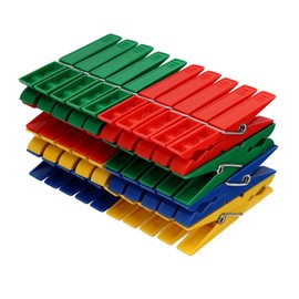 Jean Products 40 x Sturdy Plastic Clothes Pegs, Pack of 40, Approx. 7 x 1 x 1.5 cm, Colourful Plastic Clothes Pegs