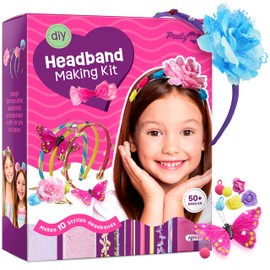 Headband Making Kit for Girls - Arts & Crafts Gift - Make Your Own Fashion Headbands for Kids - DIY Hair Accessories Set - Gift for Ages 5-12 Year Old Girl - Little Children's Art & Craft Gifts