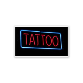 Artsy Canvas Tattoo Vintage Neon Sign Photography Printed on Poster Paper. Comes Ready to pin to Your Wall in Minutes.