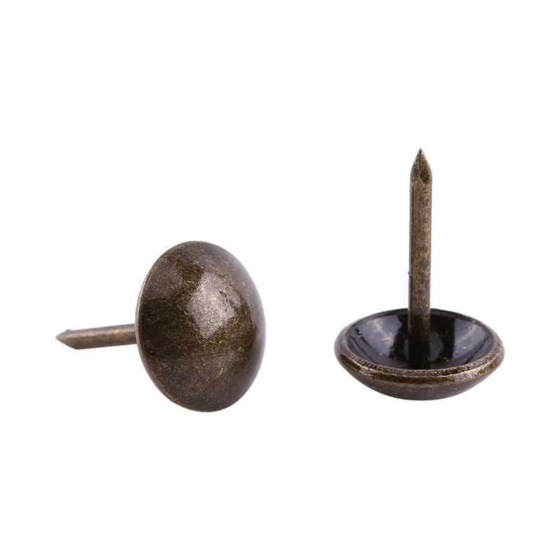 100 stück Vintage Polster Nägel Runder Großköpfiger Bronze Metall Tags