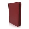 Junior Zippered Business Padfolio with Notepad - Burgundy PU Faux