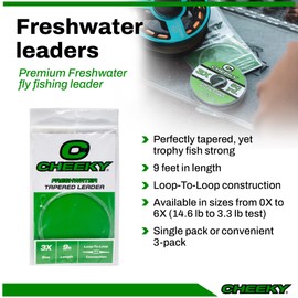 Cheeky Fishing Freshwater Leader, Nylon, 3-Pack, 5X
