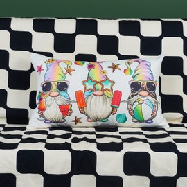 ONWAY Summer Beach Throw Pillow Cover 12x20 Starfish Ball Watermelon Pillowcase Tropical Holiday Decorations Patio Cushion Case for Sofa Couch Home