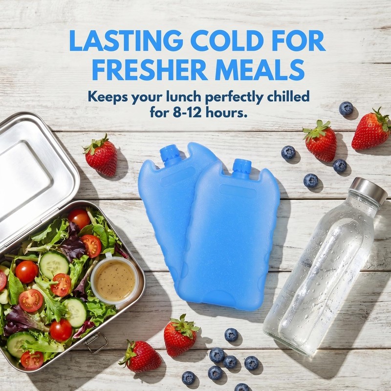 6pcs Ice Packs for Lunch Boxes, Slim Design Reusable Freezer