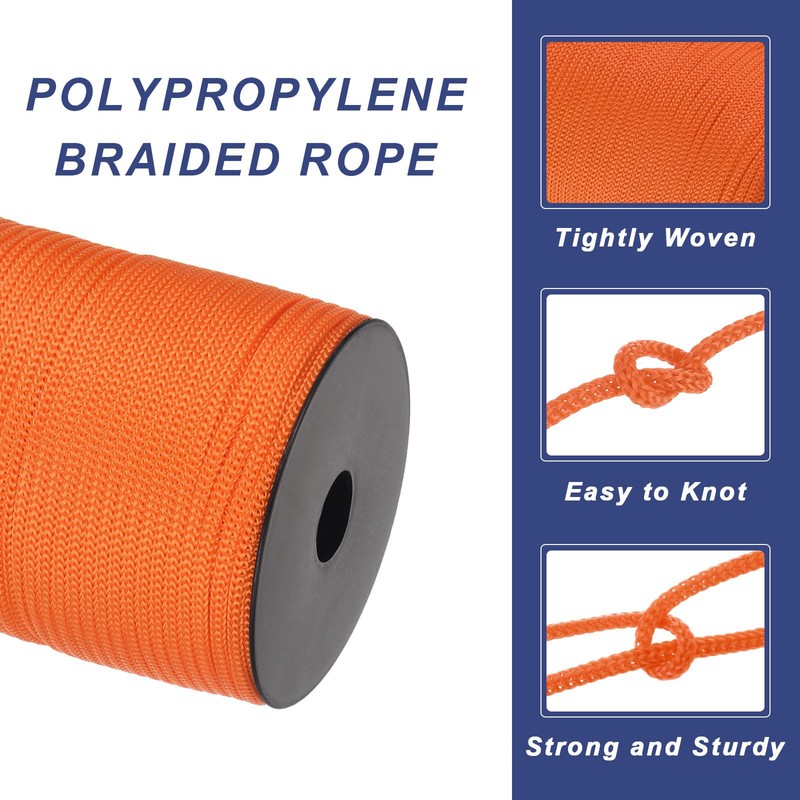 Sourcing Map 4mm Polypropylene Braided Rope, 100m Nylon Rope, Dark