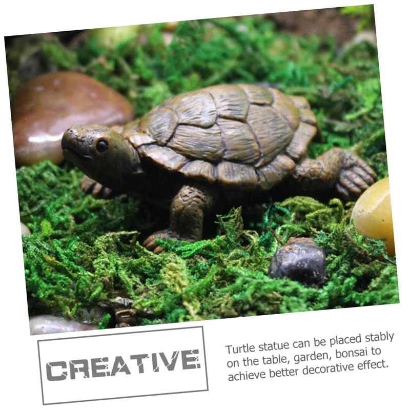 CAXUSD 4pcs Miniature Turtle Figurines Resin Turtle Decor for Garden
