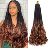 9 Packs French Curl Crochet Braids 18 Inch Bouncy Braiding