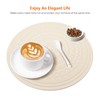 15" Round Beige Plastic Placemats Set of 8, Waterproof Table