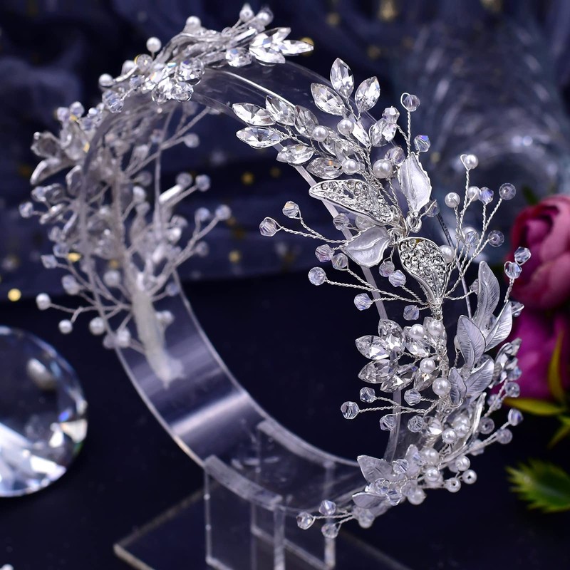 LOVFOIVER Diadema de boda para novias y dama de honor