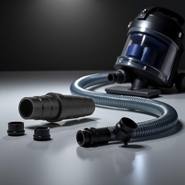 Black Vacuum Hose Adapter, Vacuum Hose Connector, Vacuum Hose Fitting, ABS Material, Vacuum Hose Reducer, Vacuum Parts and Accessories, Hoses(L x W): 14.4 x