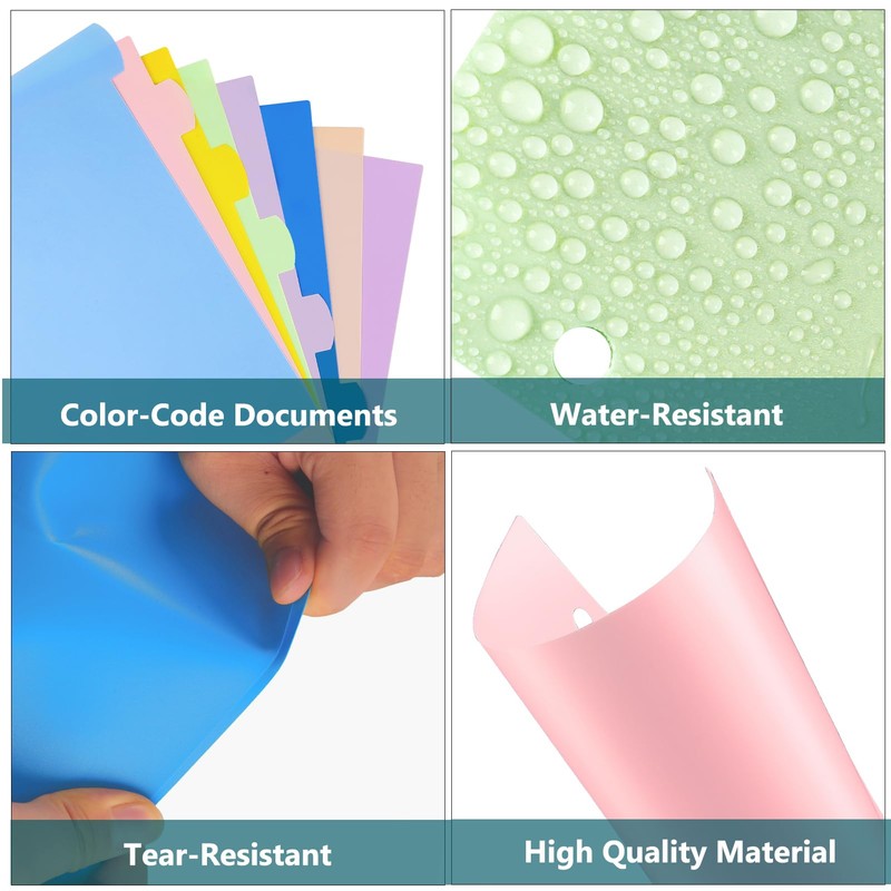 HABGP 16Pcs/2 Set 3 Ring Binder Dividers with Tabs, 8