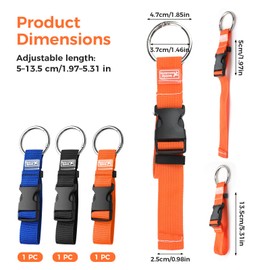 UIHRLM 3 PCS Luggage Straps, Adjustable Suitcase Straps with Ring Hooks, Hands Free Luggage Strap Jacket Gripper Holder Travel Accessories for Connecting Bags Coats Backpacks (Style 2)