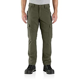 Carhartt Men's Relaxed Straight Ripstop Double-Front Cargo Pant, Basil, W30 x L32