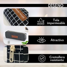 2 Pcs Multifunctional Pencil Case School Cosmetic Bag Cosmetic Bag Organizer for Small Accessories Waterproof Canvas for Adults Girls Boys, Black and white stripes, Small bag with one compartment