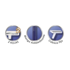 BIC, Rastrillo para Hombre, Rasurador de Dos Hojas, Comfort 2 Sensitive, Piel Sensible, 5 piezas
