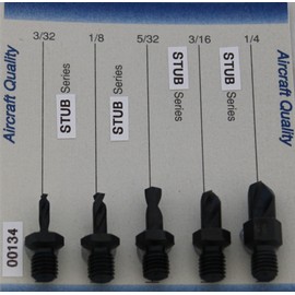 Drill Bits Short Length Threaded Shank, Stub Series Drill Bit Set 4 Tight Fit Tools 00134