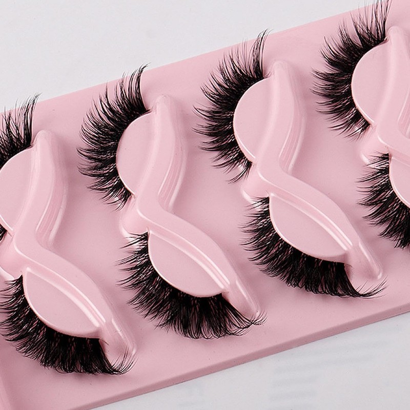 False Eyelashes 5 Pairs Fluffy Fox Eye Lashes Cat Eye