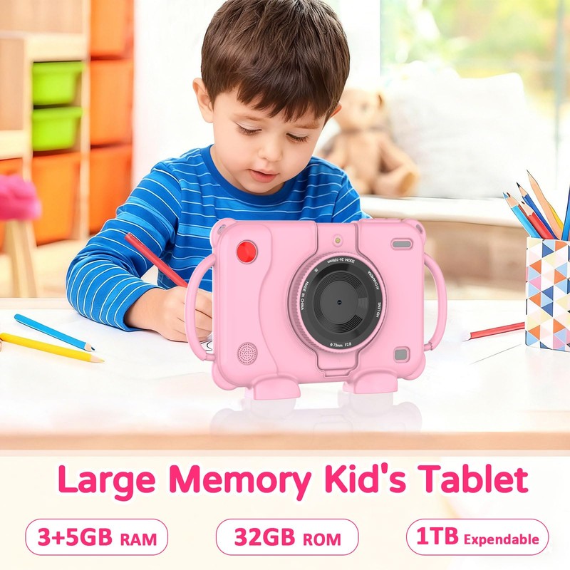 PEICHENG Tablet for Kids 7Inch IPS Display, (3+5GB) RAM+32GB ROM+1TB