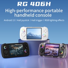 RG406H Retro Handheld Game Console , RG 406H Android 13 System Unisoc T820 Processor 4.0 Inch Touch Screen Support 1080 DP Output 5G WiFi with 128G SD Card (Black)