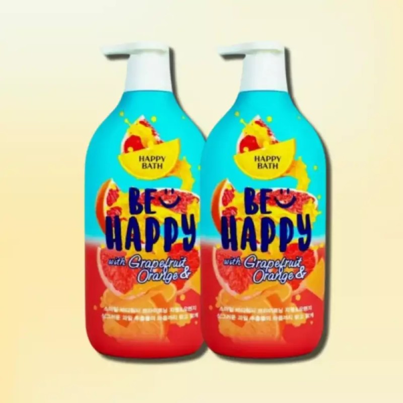 Happybath [해피바스] 스마일 바디워시 자몽 앤 오렌지 900g 2개 Happybath