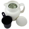 Helios Mondo Plastic Vacuum Flask with Tea Strainer, White, 14.2