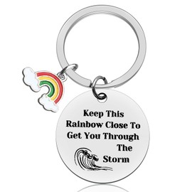 Vadaka Sympathy Gift Keyring Keychain for New Mom Dad Memorial Gift Infant Loss Miscarriage Keepsake Gift Remembrance Keyring Baby Memorial Gift Keychain Loss of Child Gift Rainbow Memorial Keychain
