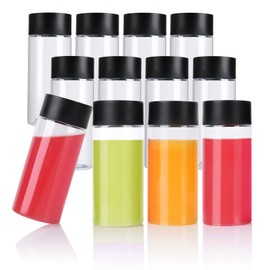 YBCPACK YBCPACK 12 Pack 8oz/250ml Plastic Juice Bottles with Lids,Empty Reusable Bottles for Smoothie,Juice,and Other Beverages