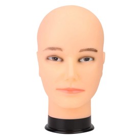 Male Mannequin Head, Training Bald Wig Heads Barber Model Hairdresser Manikin Stand Professional Cosmetology Training Doll for Wig Making Hat Helmet Glasses Hairs Display Practice Styling Braiding