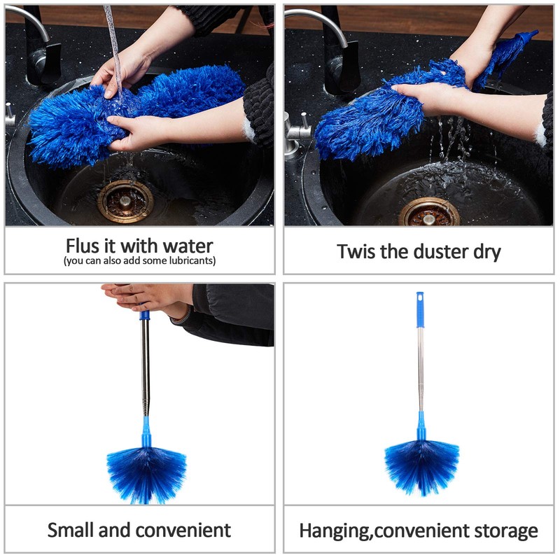 ZZ LAZYCOTTAGE Cobweb Duster with Extension Pole, Washable Cleaning Duster