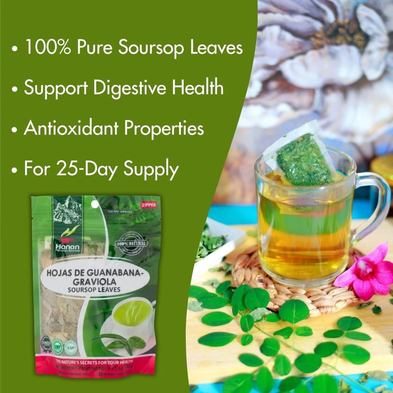 Hanan Graviola Loose Leaf Herbal Tea 1.4oz Soursop Leaves -