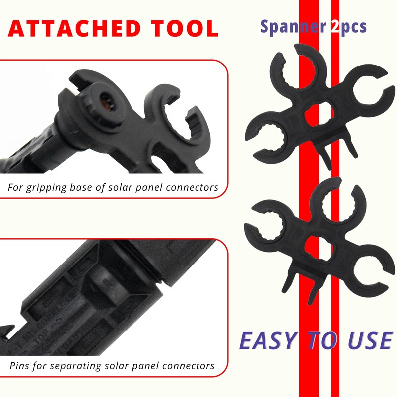 TOMSHIELE Solar PV Panel Crimping Tool Kit with Wire Stripper,