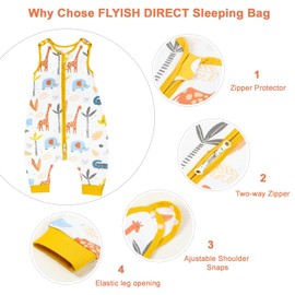 MooMoo Baby Swaddle Sleep Sack with Feet Easy Adjustable Sleeveless Swaddle Wrap Pants Unisex Infant Wearable Sleeping Bag for Boy and Girl (Dino, 3-5T)