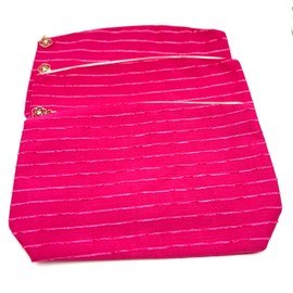 Lancôme 3 Bags: Lancome Makeup  Cosmetic Stripe Print Bag ~ Rose Red