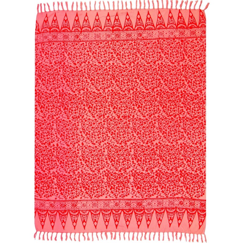 Sar12 Sarong Beach Towel Pareo Wrap Skirt Loop Red Pink