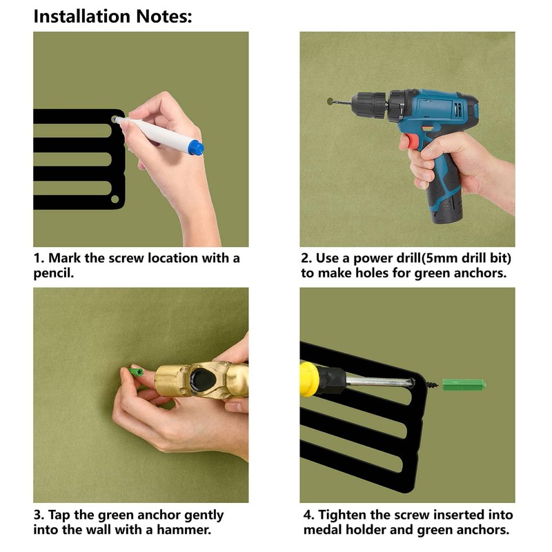 CREATCABIN Medal Holder, Medal Hanger, Presentation Stand, Sport, Metal, for
