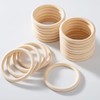 30 PCS 4-Inch Natural Unfinished Wooden Rings Solid Wood Circles