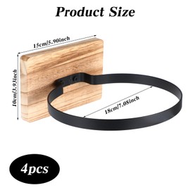 4 Pcs Wall Mount Basketball Holder with Wooden Base, Ball Storage Holders Display Rack for Autograph Basketball, Football, Soccer, Volleyball Collection, Sports Accessories Organizer for Player Fans