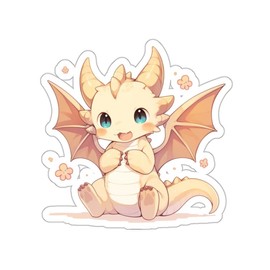 Cute Dragon Stickers - Cute Sticker Pack for Laptop, Journal, and Window - size: 6" × 6", surface: White