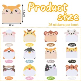 Children's Sticky Notes, Pack of 24 Funny Sticky Notes, Small Sticky Notes, Animal Design, Animal Shaped Sticky Note Pad, Party Bags, Children's Birthday, Small Gifts for School Class, Office