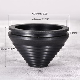 TA-VIGOR 6Pcs Conical Rubber Grommet Mount Dia 70mm Drill Hole Black Tower Shaped Grommets Wire Protection Firewall Hole Plug
