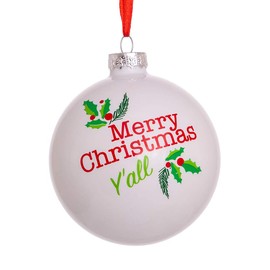 80MM Glass Merry Christmas Y'all Ball Ornament