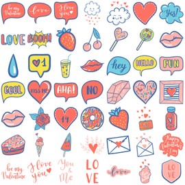 100PCS Stickers for Valentine's Day,Red Love Stickers,Teens Boys and Girls Sticker Pack Vinyl Skateboard Guitar Door Laptop Luggage Car Bike Water Bottle Birthday Party Supplies Stickers