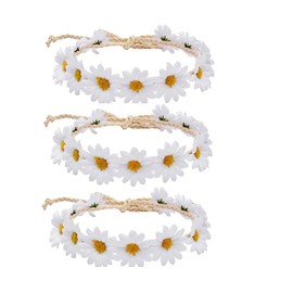 VASANA 3PCS Sunflower Headband Floral Crown Headpiece Women Headdress Hair Accessories Bride Headdress Floral Garland Headwear